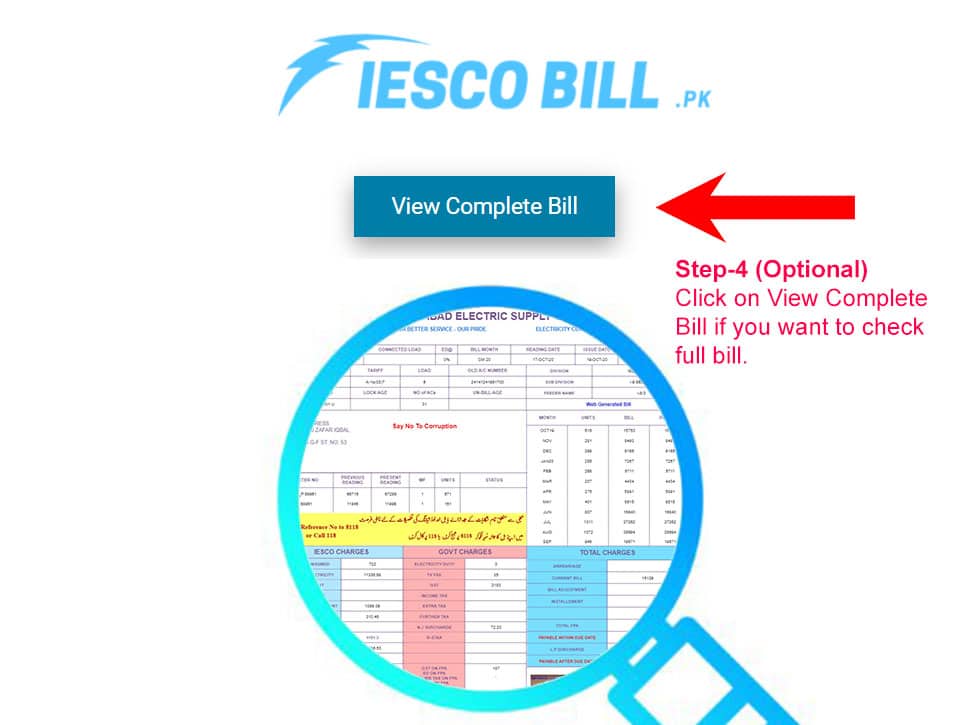 iesco online bill step 4